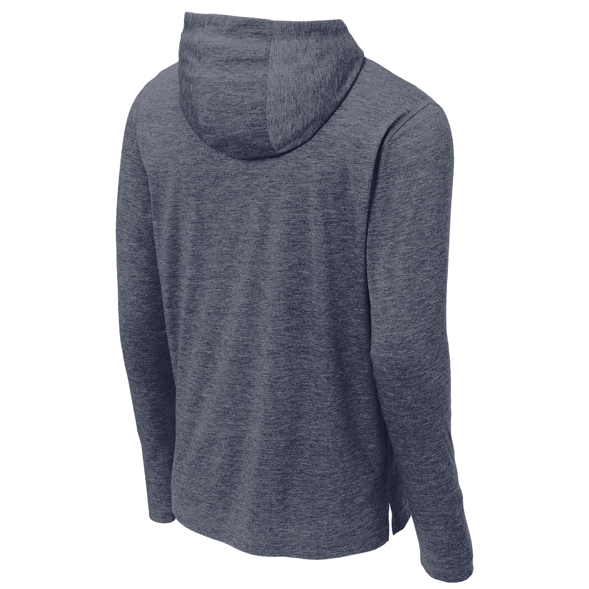 BRO Lightweight Wicking Hoodie in Navy – back three-quarter view