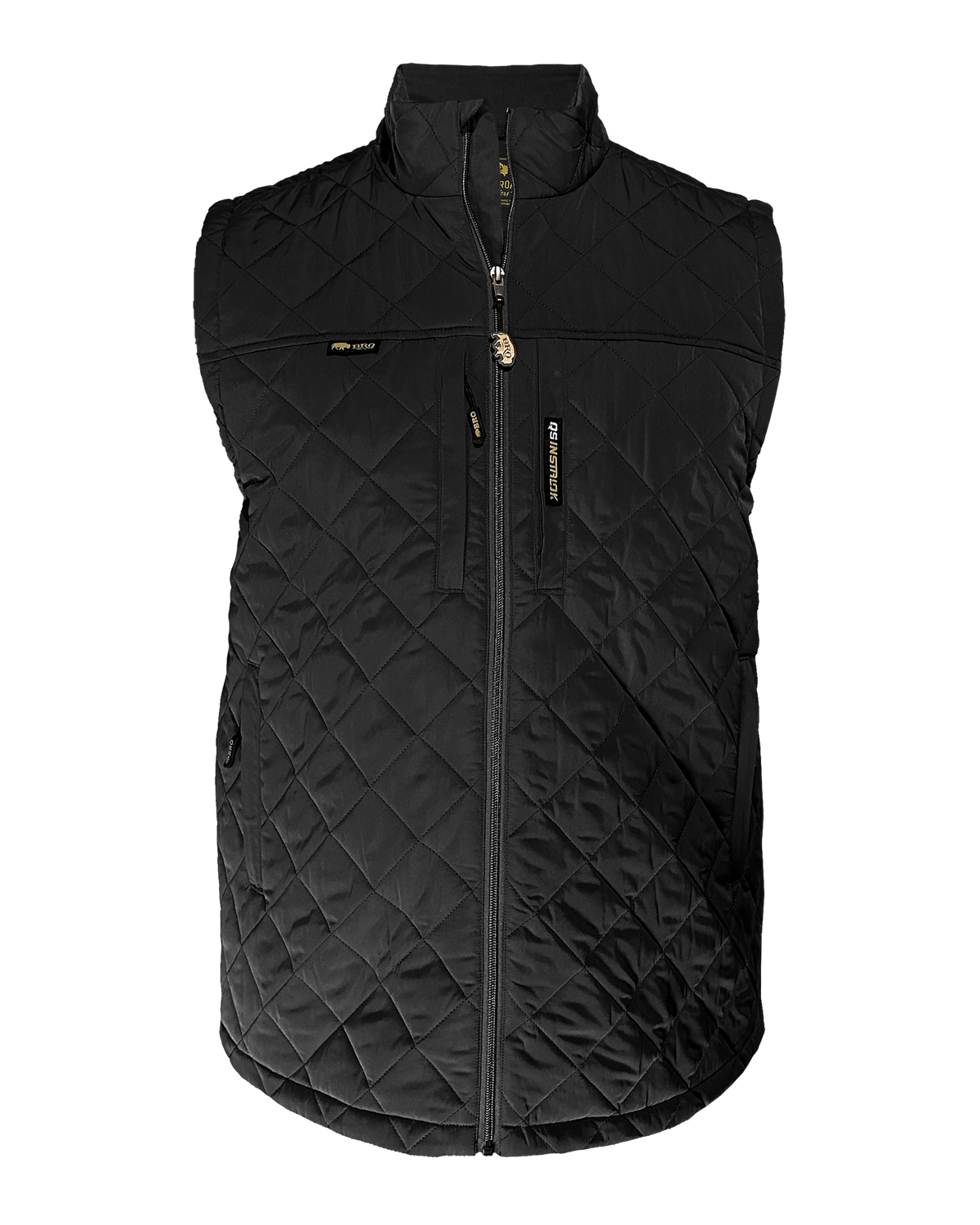 Steward Diamond-Quilted Vest in Black