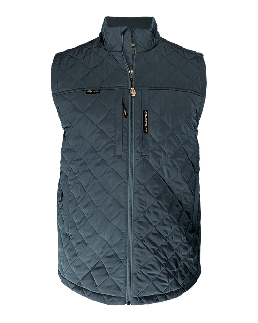 Steward Diamond-Quilted Vest in Storm Navy