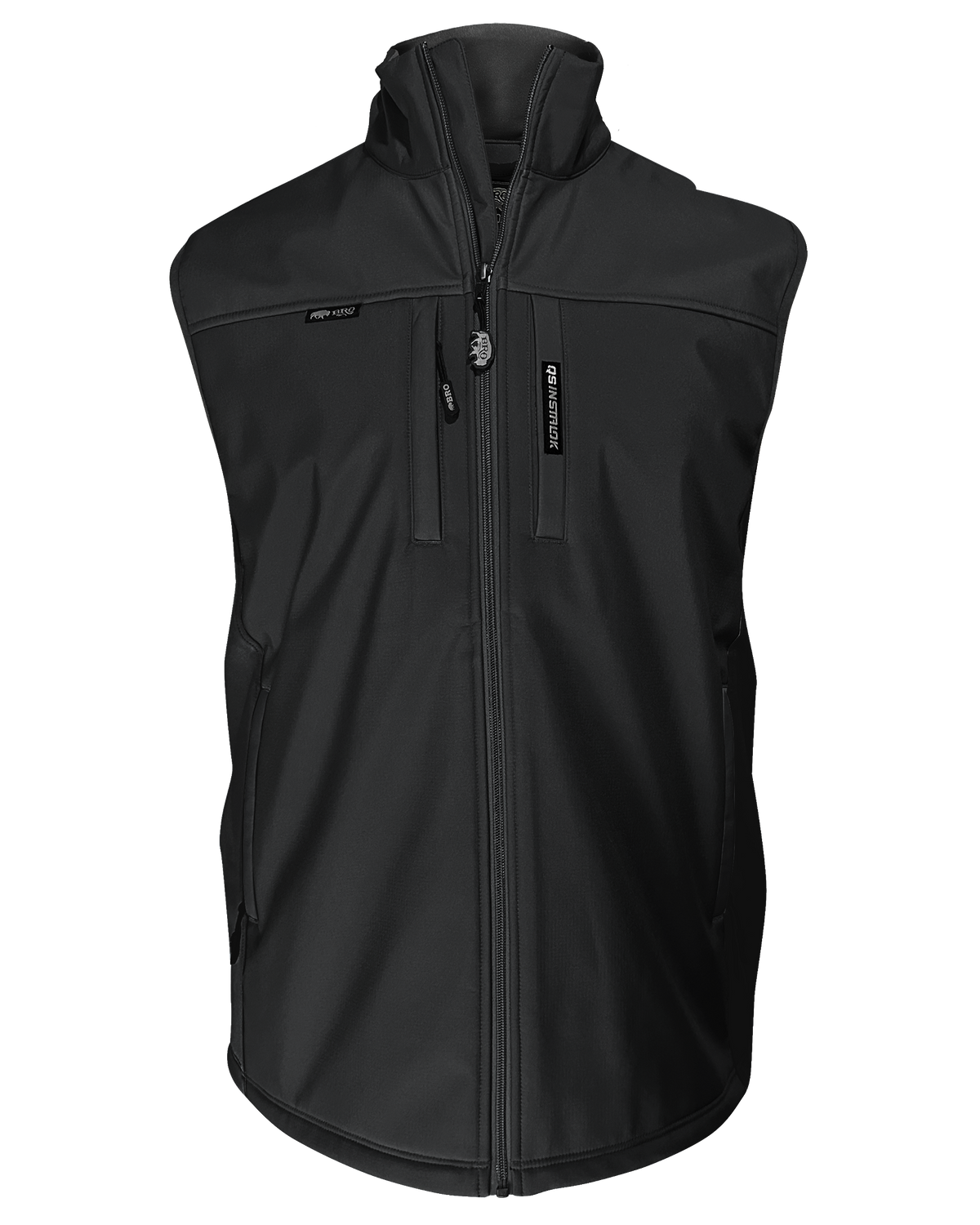 Softshell work vest with SecureZip and QuikStash chest pockets