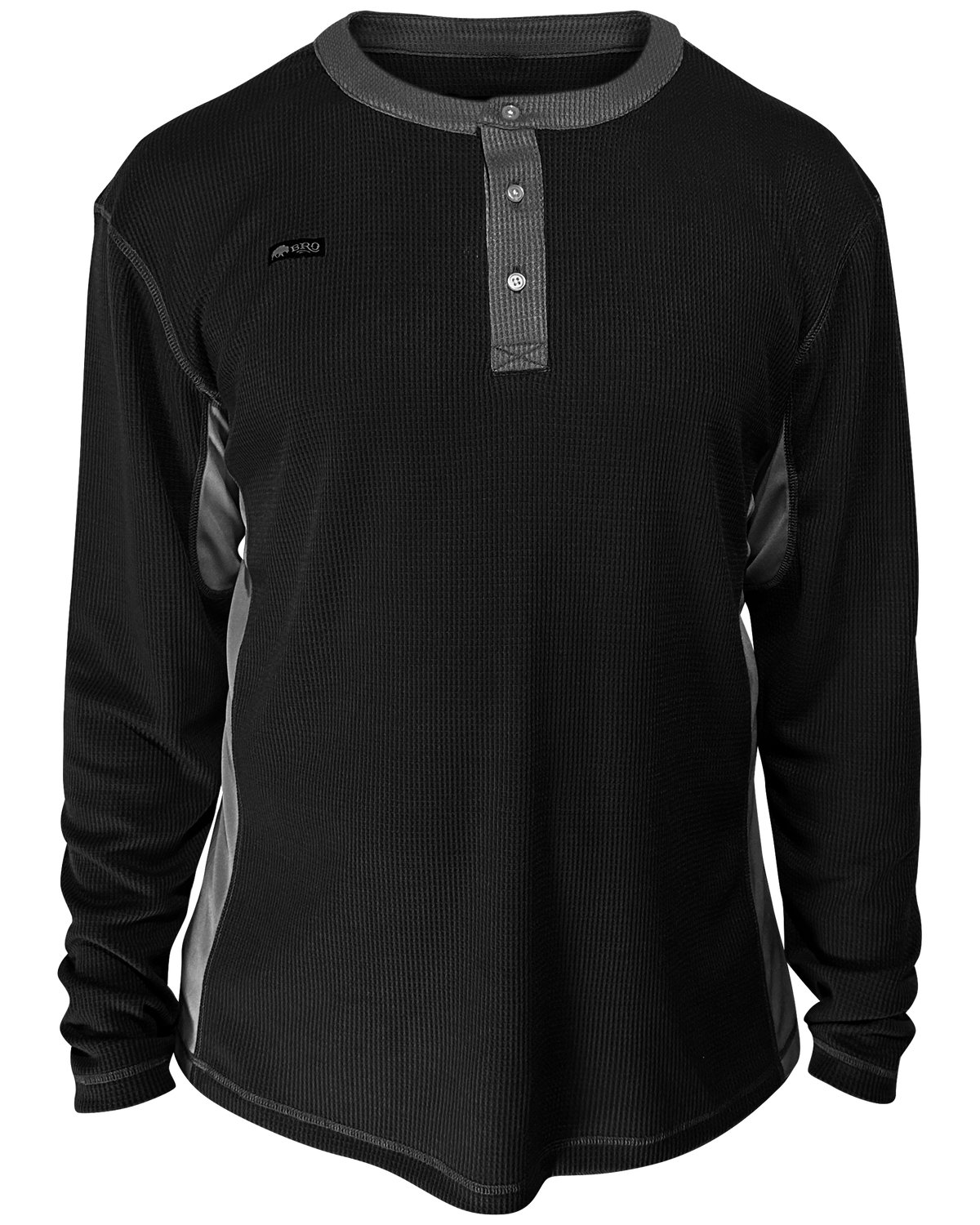 Badlands BROFLEX™ Work Henley in Black with Cool Gray trim