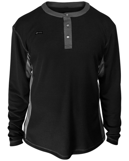Badlands BROFLEX™ Work Henley in Black with Cool Gray trim