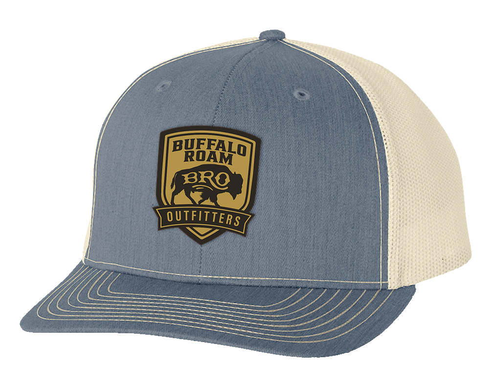 BRO Shield PVC Patch Trucker Hat in Light Blue