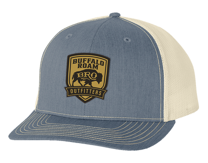 BRO Shield PVC Patch Trucker Hat in Light Blue