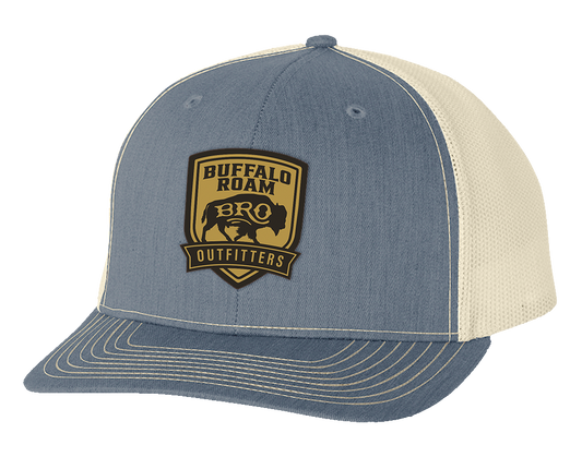 BRO Shield PVC Patch Trucker Hat in Light Blue