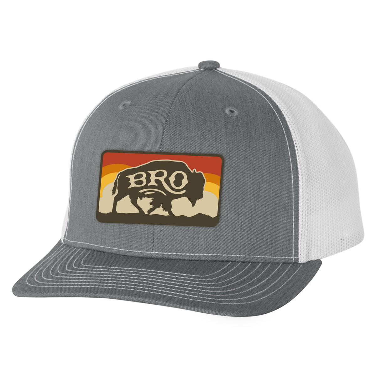 BRO Sky Buffalo Patch Trucker Hat in Gray