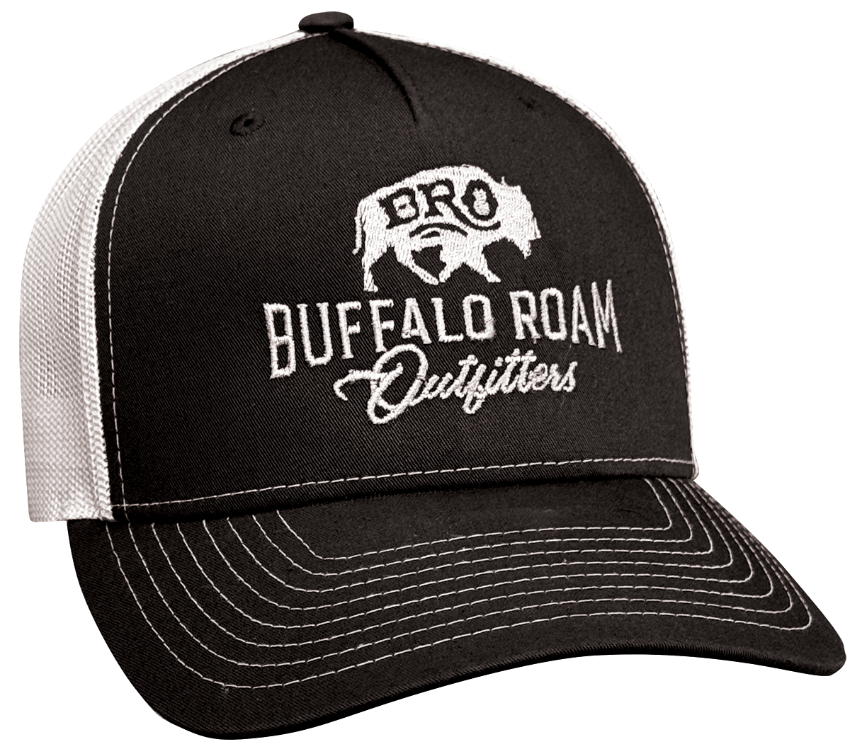 BRO Embroidered Logo Trucker Hat in Black