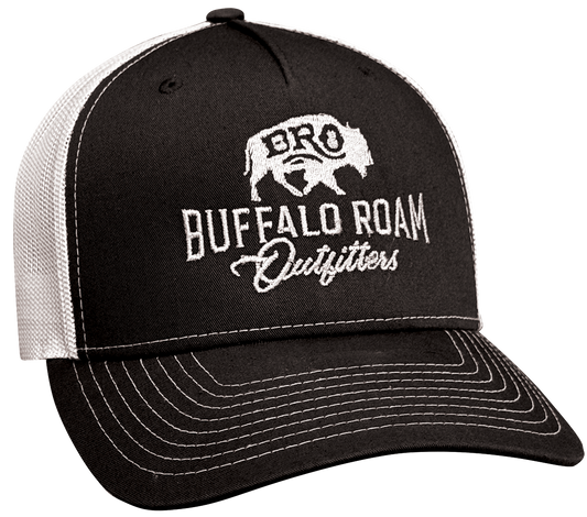 BRO Embroidered Logo Trucker Hat in Black