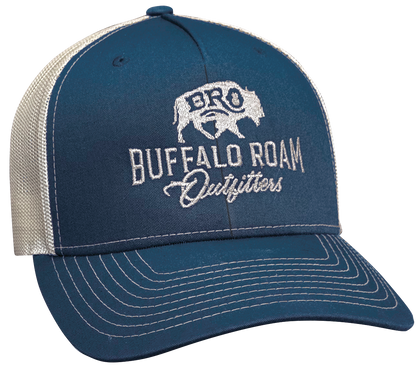 BRO Embroidered Logo Trucker Hat in Blue