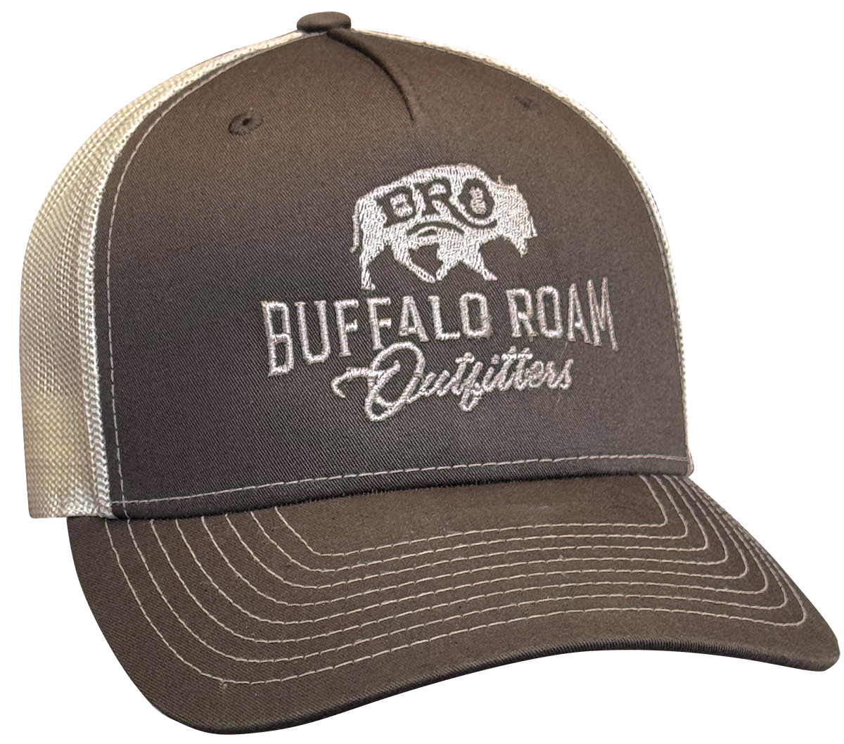 BRO Embroidered Logo Trucker Hat in Brown