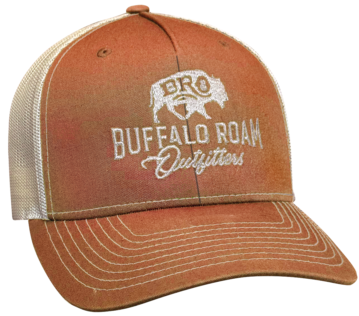 BRO Embroidered Logo Trucker Hat in Caramel