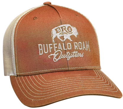 BRO Embroidered Logo Trucker Hat in Caramel
