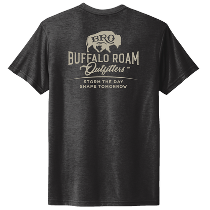 BRO Logo Short Sleeve Tee in Black, back graphic