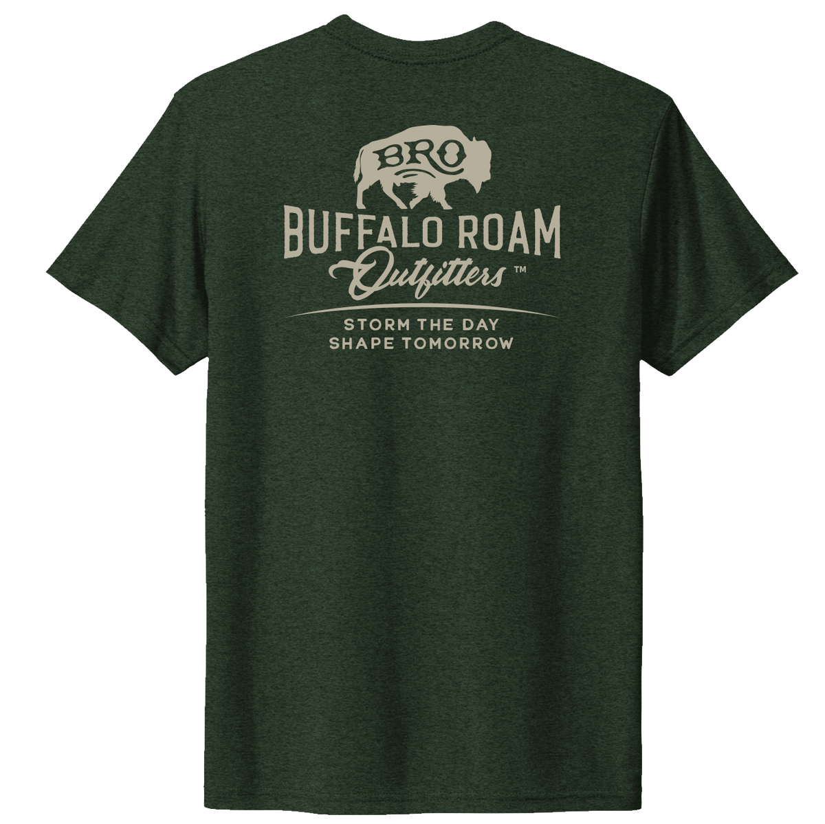 BRO Logo Short Sleeve Tee in Black Forest, back graphic