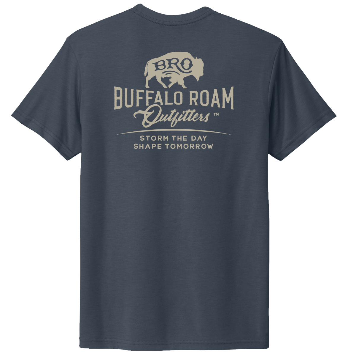 BRO Logo Short Sleeve Tee in Legion Blue, back graphic