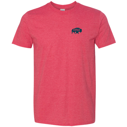 She Thinks My Tractor’s Sexy Graphic T-Shirt in Vintage Red, back graphic