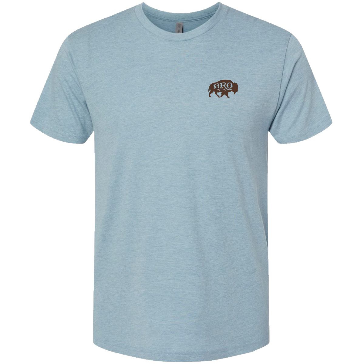 BRODEO Short Sleeve Graphic T-Shirt in Stonewash Denim, front