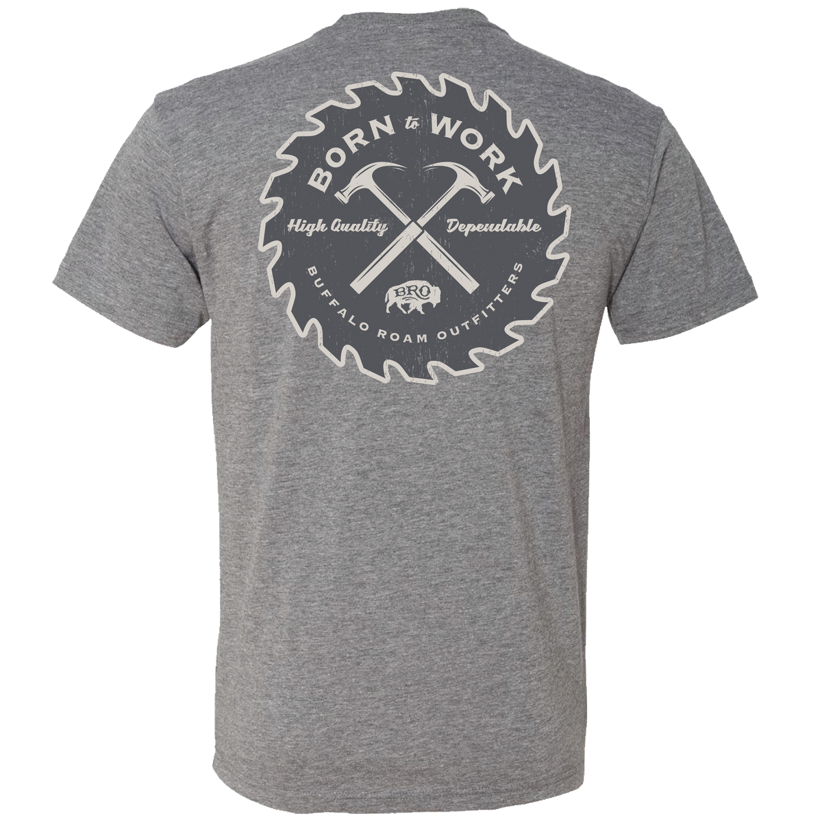 Born to Work Graphic T-Shirt in Premium Heather, back graphic