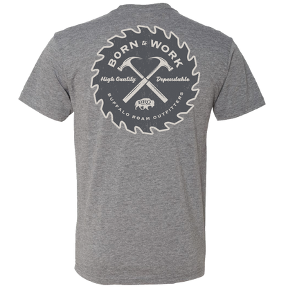 Born to Work Graphic T-Shirt in Premium Heather, back graphic