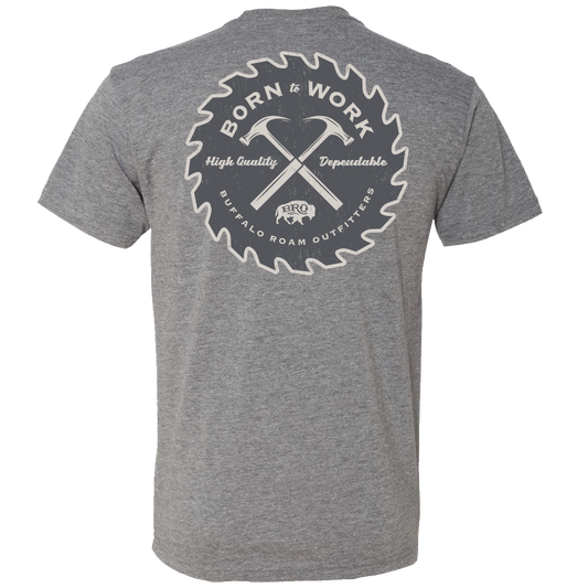 Born to Work Graphic T-Shirt in Premium Heather, back graphic