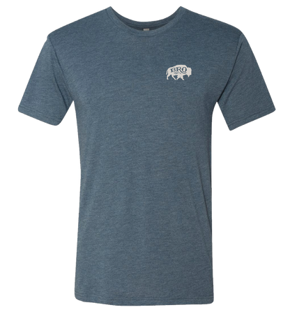 Born to Work Graphic T-Shirt in Heather Indigo, front