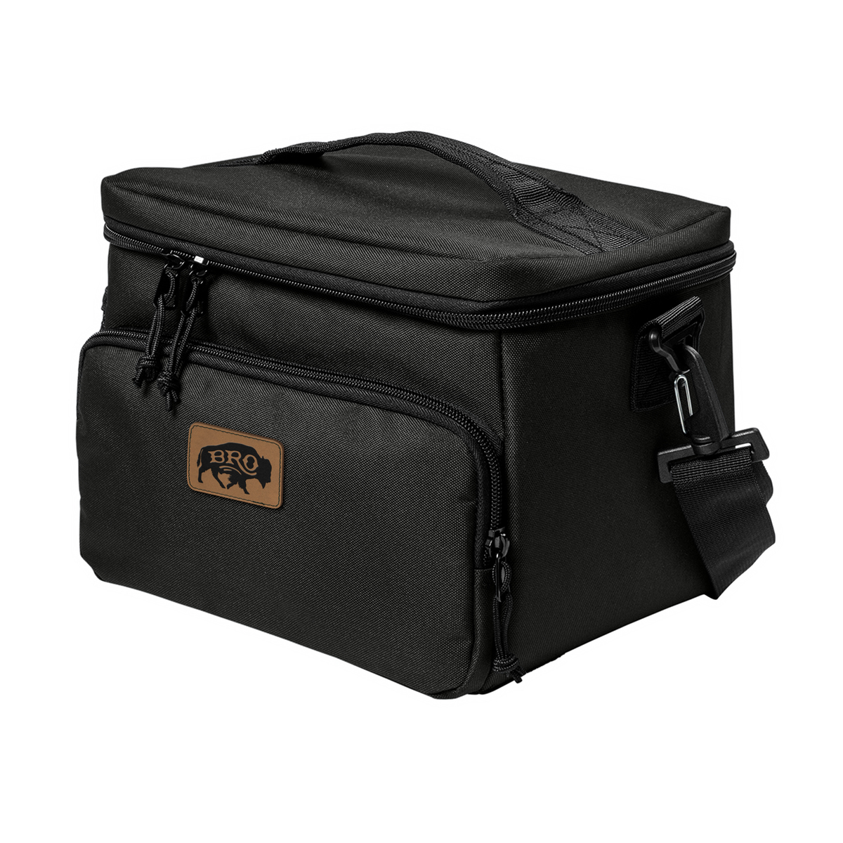 BRO 8 Can Cooler in Black – alternate view
