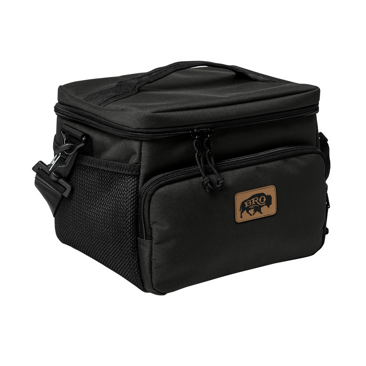 BRO 8 Can Cooler in Black – side detail