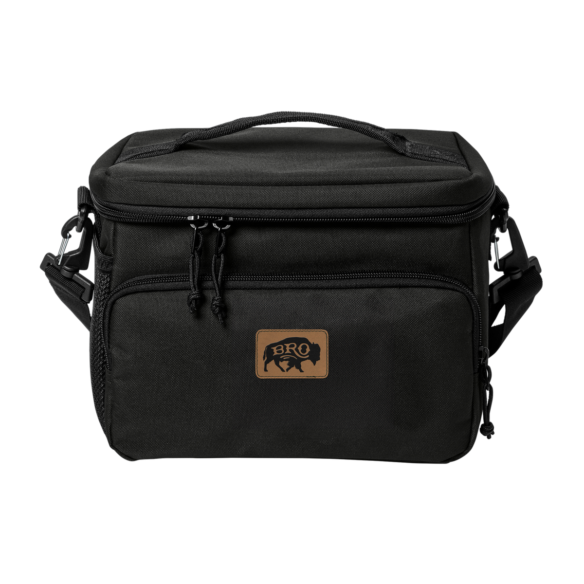 BRO 8 Can Cooler in Black – front view