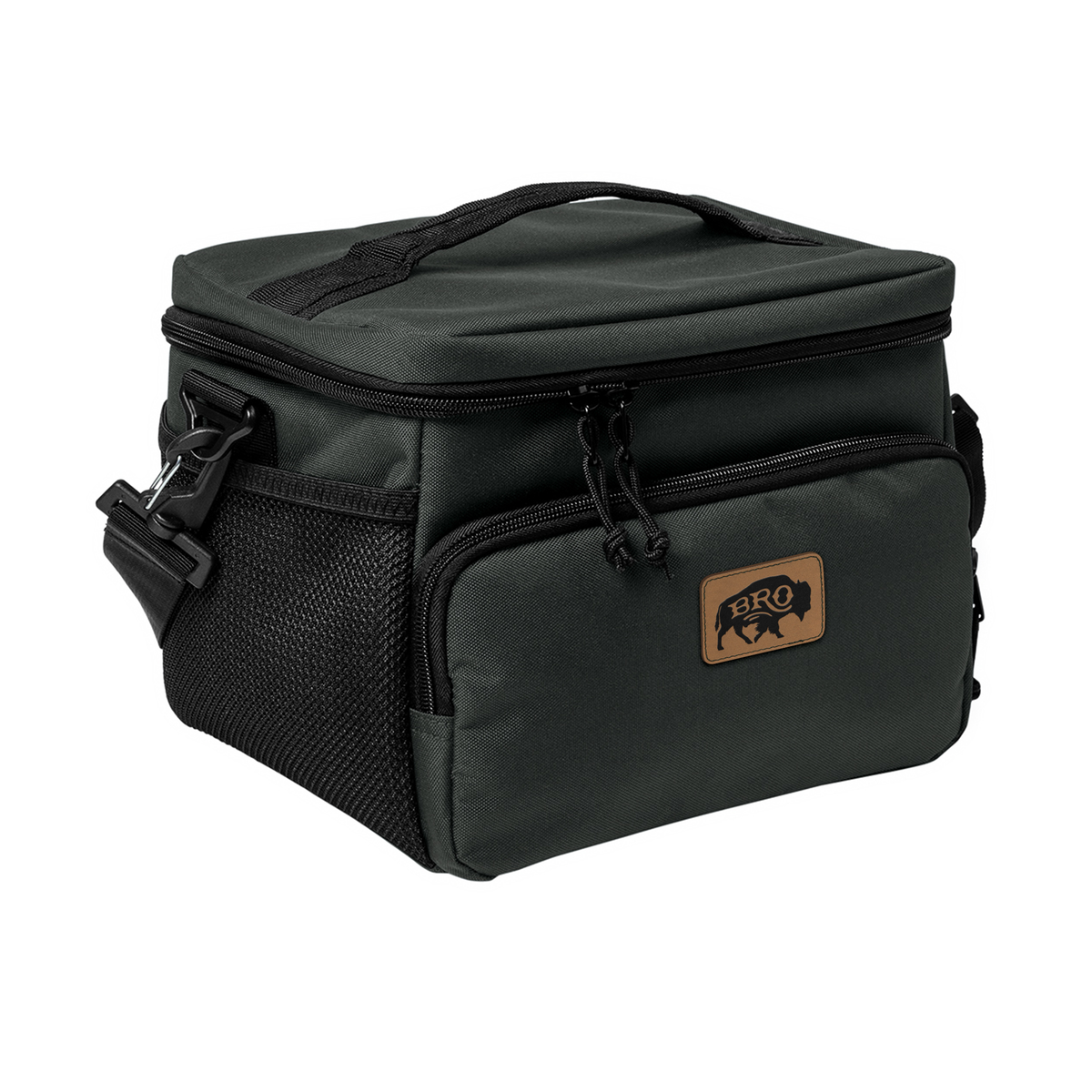 BRO 8 Can Cooler in Charcoal – side detail