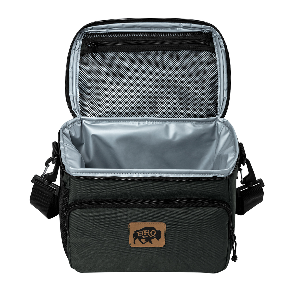 BRO 8 Can Cooler in Charcoal – alternate detail view