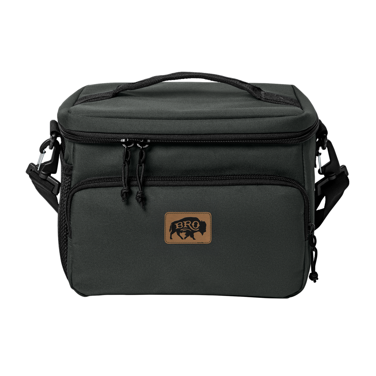 BRO 8 Can Cooler in Charcoal – front view