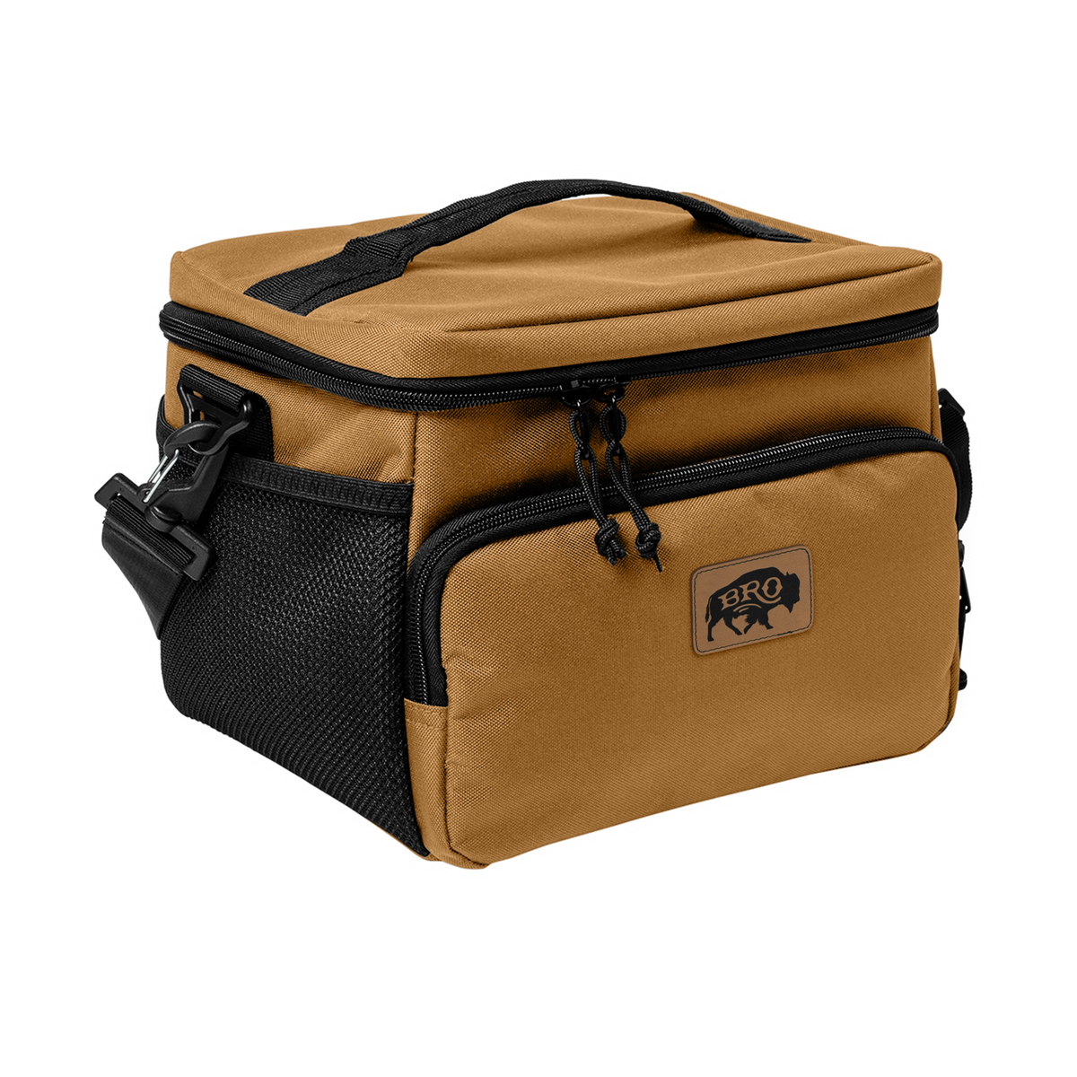 BRO 8 Can Cooler in Duck Brown – side detail