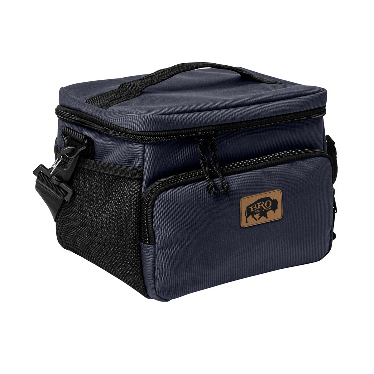 BRO 8 Can Cooler in River Blue Navy – side detail