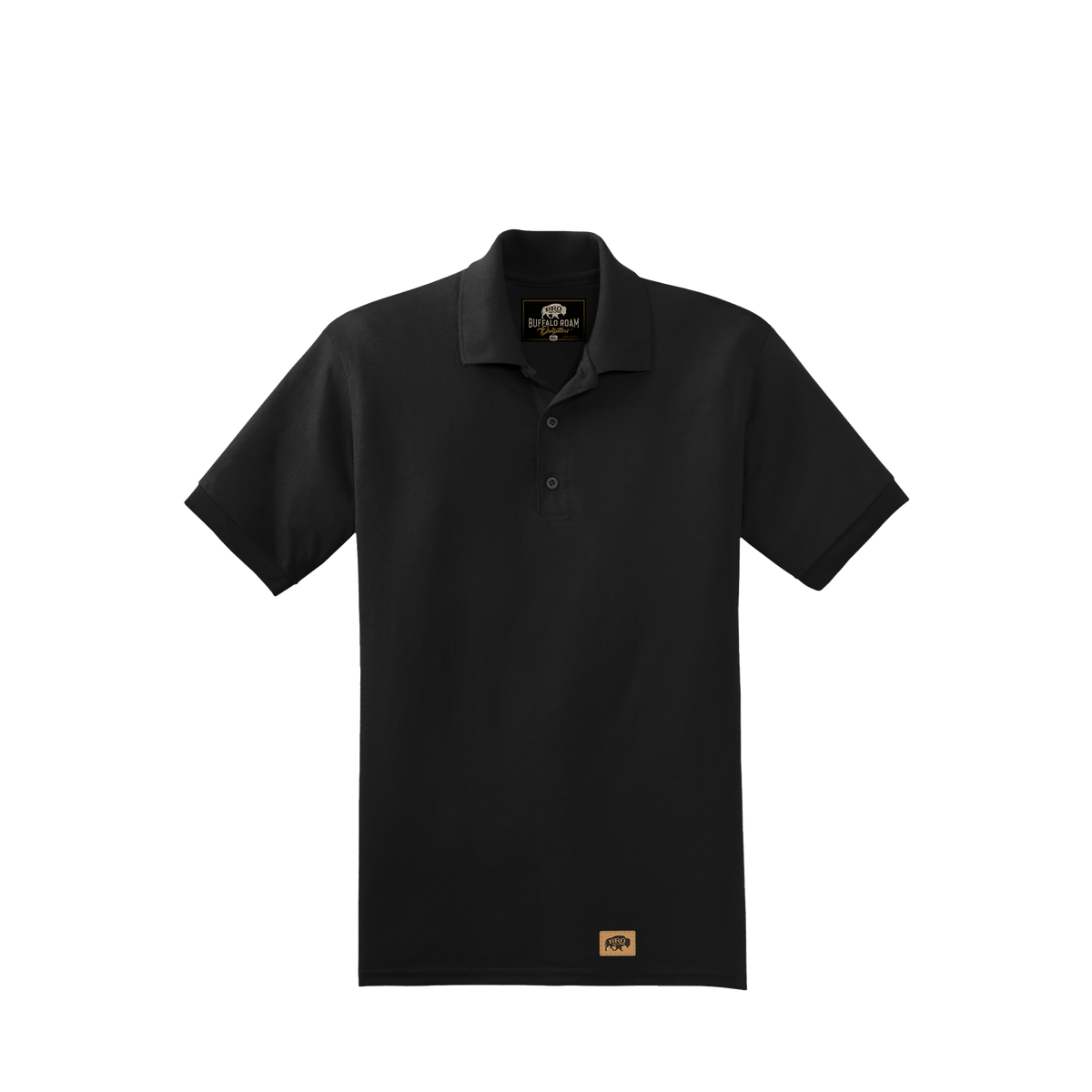 BRO 50/50 Midweight Polo in Black – front view