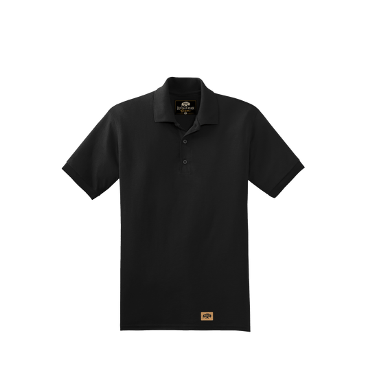 BRO 50/50 Midweight Polo in Black – front view