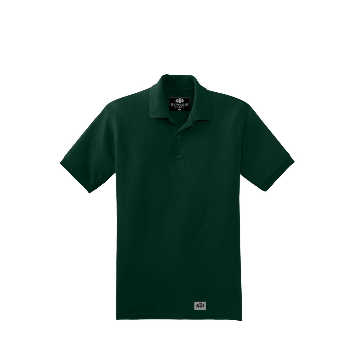 BRO 50/50 Midweight Polo in Forest Green – front view