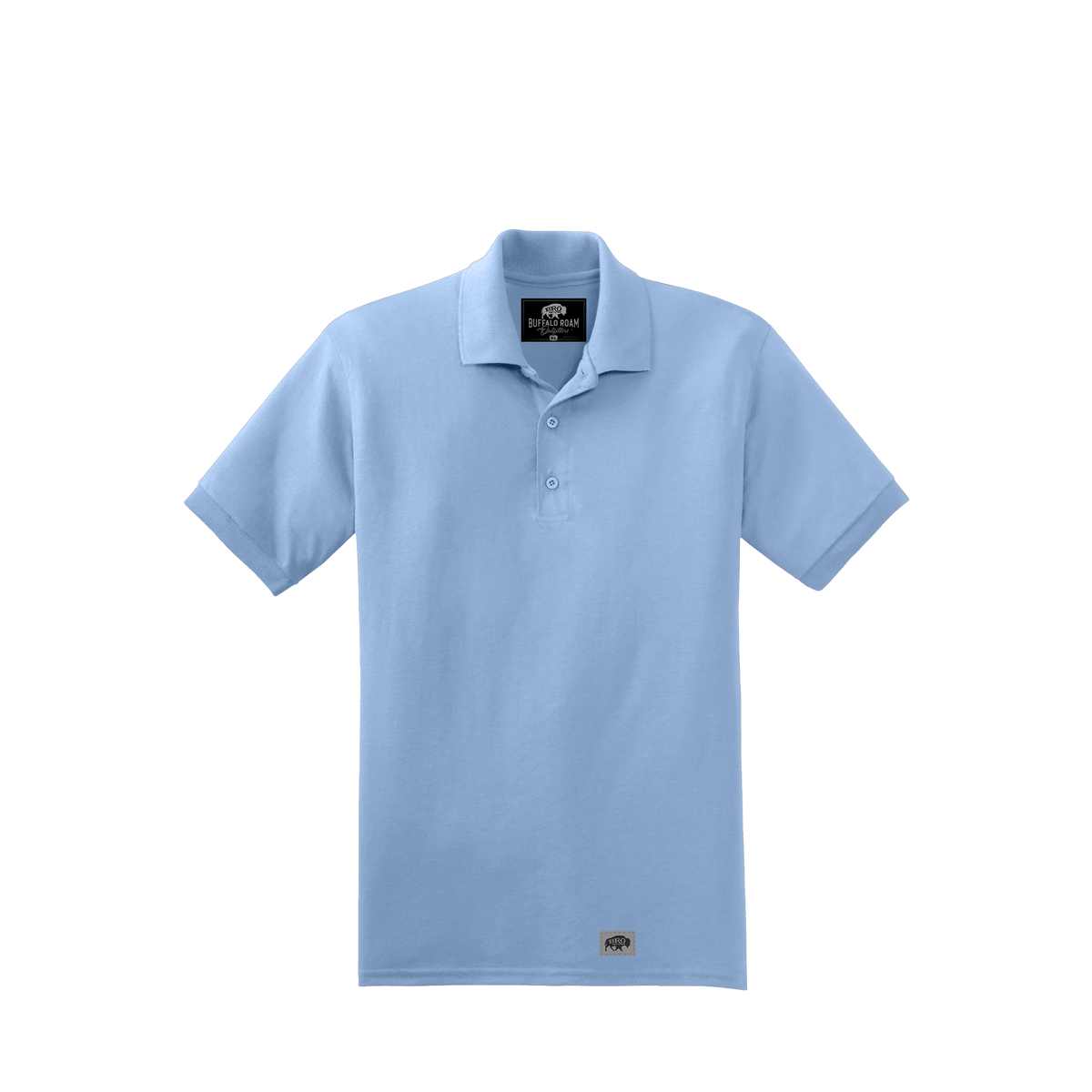 BRO 50/50 Midweight Polo in Light Blue – front view