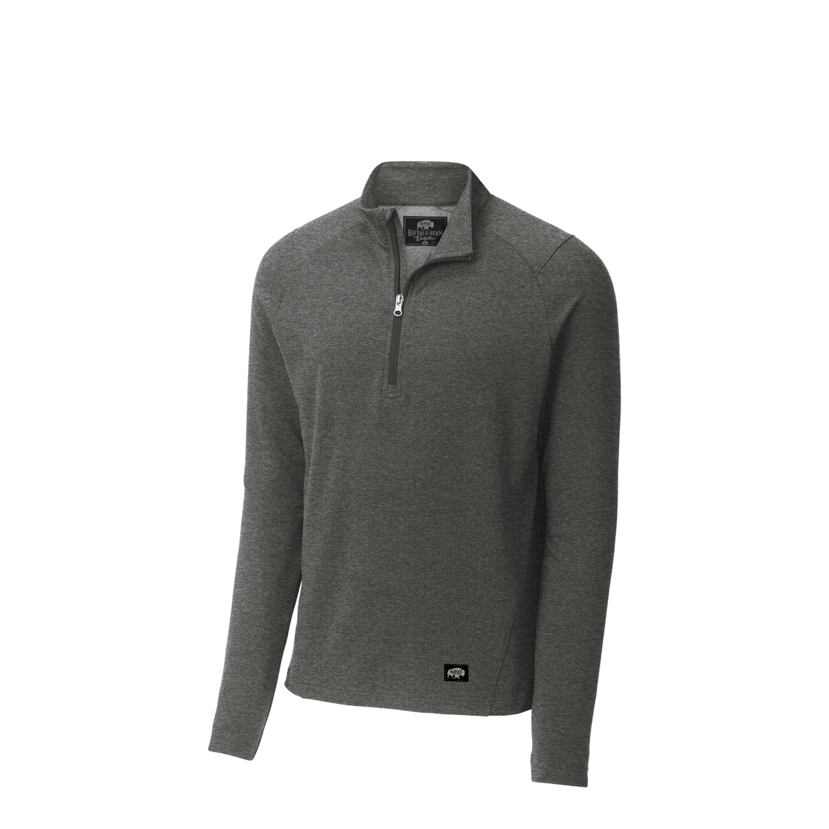 BRO Flex Fleece 1/4-Zip in Dark Grey Heather – angled front view
