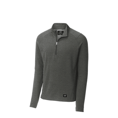 BRO Flex Fleece 1/4-Zip in Dark Grey Heather – angled front view