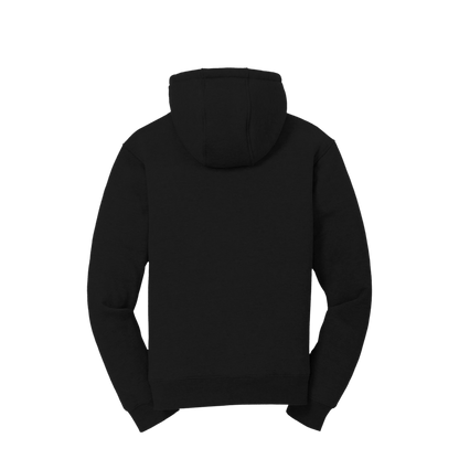 BRO Heavyweight Full-Zip Fleece Hoodie in Black – back view