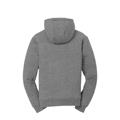 BRO Heavyweight Full-Zip Fleece Hoodie in Grey – back view
