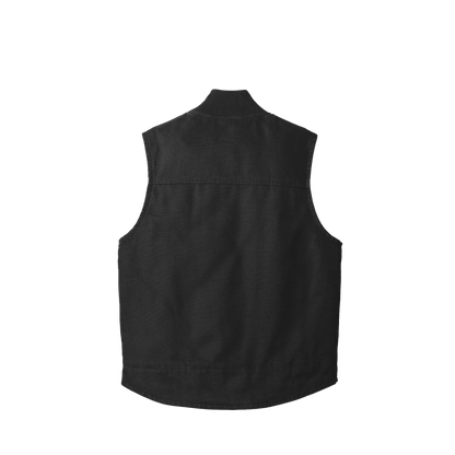 BRO Insulated Duck Work Vest in Black – back view