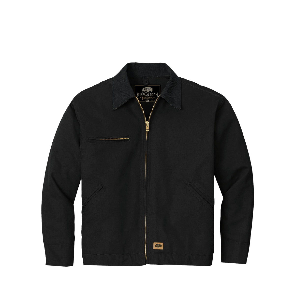 BRO Insulated Duck Work Jacket in Black – front view