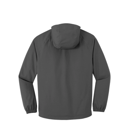 BRO Lightweight Waterproof Rain Jacket in Graphite – back view