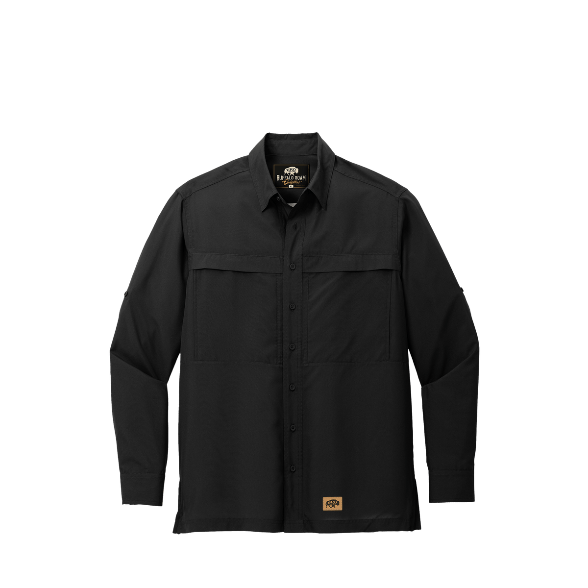 BRO Long Sleeve Daybreak UV Vented Shirt in Black – front view