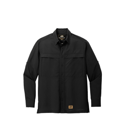 BRO Long Sleeve Daybreak UV Vented Shirt in Black – front view