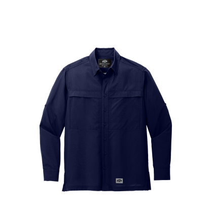 BRO Long Sleeve Daybreak UV Vented Shirt in True Navy – front view