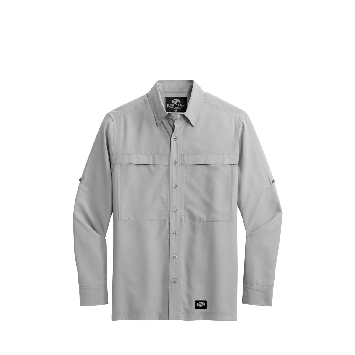BRO Long Sleeve Daybreak UV Vented Shirt in Grey – front view