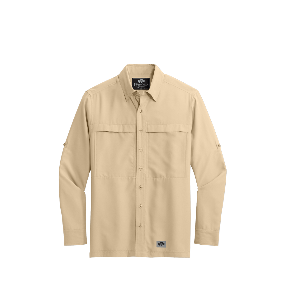 BRO Long Sleeve Daybreak UV Vented Shirt in Oat – front view