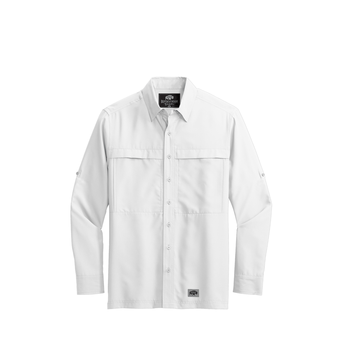 BRO Long Sleeve Daybreak UV Vented Shirt in White – front view